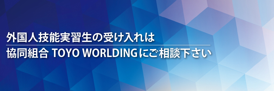 外国人技能実習生の受け入れは協同組合 TOYO WORLDINGにご相談ください